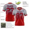 Custom Gray Red-Royal Authentic Fade Fashion Football Jersey