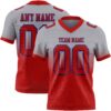Custom Gray Red-Royal Authentic Fade Fashion Football Jersey