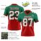 FadeFashion1558-1 Custom Kelly Green White-Red Authentic Fade Fashion Football Jersey