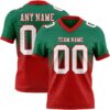 Custom Kelly Green White-Red Authentic Fade Fashion Football Jersey