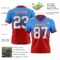 FadeFashion1560-1 Custom Powder Blue White-Red Authentic Fade Fashion Football Jersey