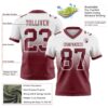 Custom White Burgundy Authentic Fade Fashion Football Jersey