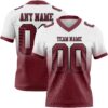 Custom White Burgundy-Black Authentic Fade Fashion Football Jersey