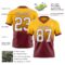 FadeFashion1564-1 Custom Gold White-Burgundy Authentic Fade Fashion Football Jersey