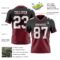 FadeFashion1565-1 Custom Black White-Burgundy Authentic Fade Fashion Football Jersey
