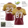 Custom Old Gold White-Burgundy Authentic Fade Fashion Football Jersey