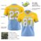 FadeFashion1568-1 Custom Yellow White-Light Blue Authentic Fade Fashion Football Jersey