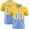 Custom Yellow White-Light Blue Authentic Fade Fashion Football Jersey