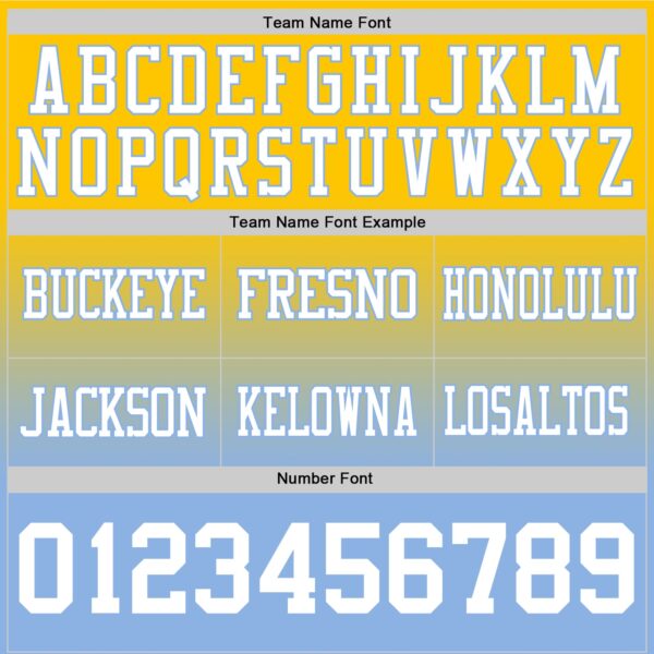 Custom Yellow White-Light Blue Authentic Fade Fashion Football Jersey