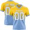FadeFashion1568 Custom Yellow White-Light Blue Authentic Fade Fashion Football Jersey