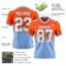FadeFashion1569-1 Custom Orange White-Light Blue Authentic Fade Fashion Football Jersey