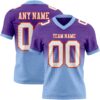 Custom Purple White Light Blue-Orange Authentic Fade Fashion Football Jersey