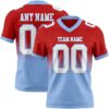 Custom Red White-Light Blue Authentic Fade Fashion Football Jersey