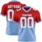 FadeFashion1573 Custom Red White-Light Blue Authentic Fade Fashion Football Jersey