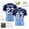 Custom Navy White-Light Blue Authentic Fade Fashion Football Jersey
