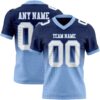Custom Navy White-Light Blue Authentic Fade Fashion Football Jersey
