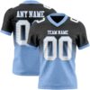 Custom Black White-Light Blue Authentic Fade Fashion Football Jersey