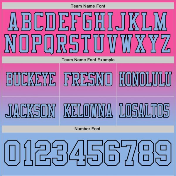 Custom Pink Light Blue-Black Authentic Fade Fashion Football Jersey