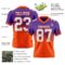 FadeFashion1581-1 Custom Purple White-Orange Authentic Fade Fashion Football Jersey