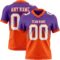 FadeFashion1581 Custom Purple White-Orange Authentic Fade Fashion Football Jersey