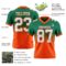 Custom Kelly Green White-Orange Authentic Fade Fashion Football Jersey