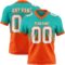 FadeFashion1586 Custom Aqua White-Orange Authentic Fade Fashion Football Jersey