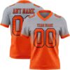 Custom Gray Orange-Navy Authentic Fade Fashion Football Jersey