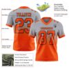 Custom Gray Orange-Black Authentic Fade Fashion Football Jersey
