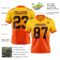 FadeFashion1590-1 Custom Yellow Black-Orange Authentic Fade Fashion Football Jersey