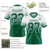 Custom White Kelly Green Authentic Fade Fashion Football Jersey