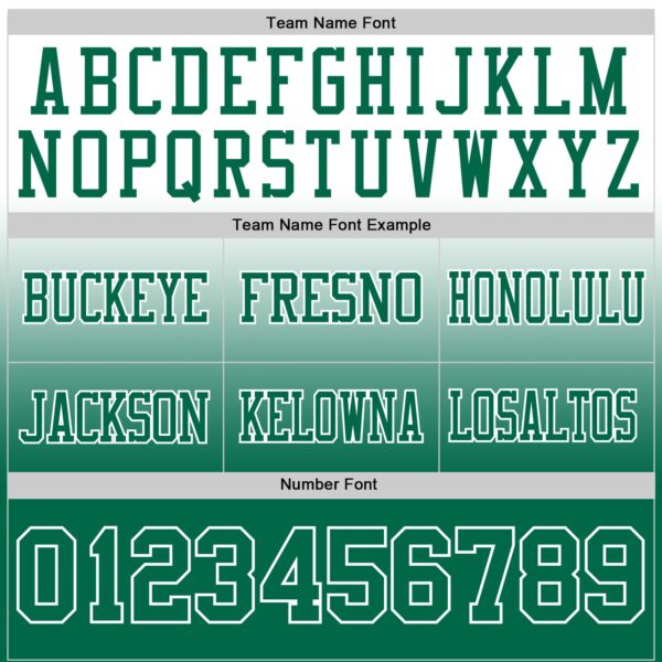 Custom White Kelly Green Authentic Fade Fashion Football Jersey
