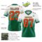 FadeFashion1592-1 Custom White Orange-Kelly Green Authentic Fade Fashion Football Jersey