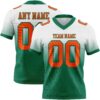 Custom White Orange-Kelly Green Authentic Fade Fashion Football Jersey