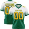 Custom White Gold-Kelly Green Authentic Fade Fashion Football Jersey