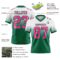 FadeFashion1594-1 Custom White Pink-Kelly Green Authentic Fade Fashion Football Jersey