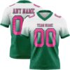 Custom White Pink-Kelly Green Authentic Fade Fashion Football Jersey