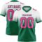 FadeFashion1594 Custom White Pink-Kelly Green Authentic Fade Fashion Football Jersey