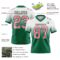 FadeFashion1595-1 Custom White Medium Pink-Kelly Green Authentic Fade Fashion Football Jersey