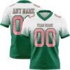 Custom White Medium Pink-Kelly Green Authentic Fade Fashion Football Jersey