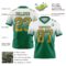 FadeFashion1596-1 Custom White Old Gold-Kelly Green Authentic Fade Fashion Football Jersey