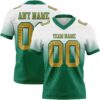Custom White Old Gold-Kelly Green Authentic Fade Fashion Football Jersey