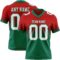 Custom Red White-Kelly Green Authentic Fade Fashion Football Jersey