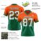 FadeFashion1598-1 Custom Orange White-Kelly Green Authentic Fade Fashion Football Jersey