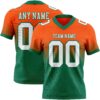 Custom Orange White-Kelly Green Authentic Fade Fashion Football Jersey