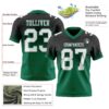 Custom Black White-Kelly Green Authentic Fade Fashion Football Jersey