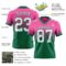 FadeFashion1600-1 Custom Pink White-Kelly Green Authentic Fade Fashion Football Jersey