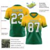 Custom Gold White-Kelly Green Authentic Fade Fashion Football Jersey