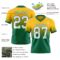 FadeFashion1601-1 Custom Gold White-Kelly Green Authentic Fade Fashion Football Jersey