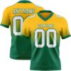 Custom Gold White-Kelly Green Authentic Fade Fashion Football Jersey