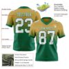 Custom Old Gold White-Kelly Green Authentic Fade Fashion Football Jersey